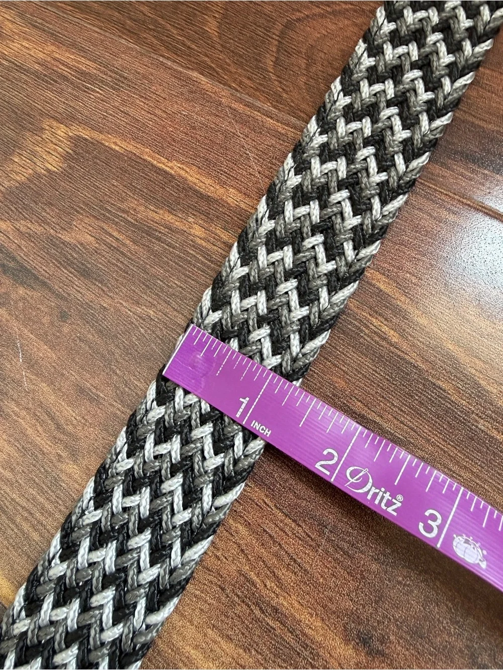 Nexbelt Uncut Braided Ratchet Golf Belt Black Silver Gray Like New